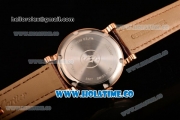 Cartier Rotonde De Miyota Quartz Rose Gold Case with White Dial Diamonds Bezel and Roman Numeral Markers