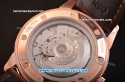 IWC Ingenieur Limited Edition Swiss ETA 2824 Automatic Rose Gold Case with White Dial and Brown Leather Strap