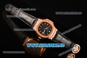 Patek Philippe Nautilus Asia Automatic Rose Gold Case with Black Dial and White Sitck Markers