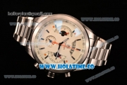 Tag Heuer Grand Carrera SLR Chrono Miyota Quartz Full Steel with White Dial and Stick Markers