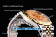 Rolex Datejust II Asia 2813 Automatic Two Tone Case/Bracelet with Yellow Gold Dial and Diamonds Markers (BP)