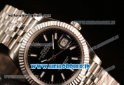 Rolex Datejust 37mm Swiss ETA 2836 Automatic Steel Case with Jubilee Steel Bezel Black Dial Stick Steel Bracelet
