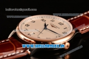 Longines Master Swiss ETA 2824 Automatic Steel Case with Rose Gold Bezel and White Dial