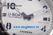 U-Boat Chimera Automatic Asia ST25 Automatic Steel Case White Dial Arabic Number Markers and Brown Leather Strap