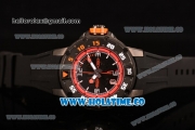 Richard Mille RM028 Swiss Valjoux 7750 Automatic PVD Case with Skeleton Dial and Orange Inner Bezel