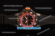 Richard Mille RM028 Swiss Valjoux 7750 Automatic PVD Case with Skeleton Dial and Orange Inner Bezel