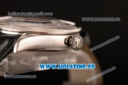 Rolex Cellini Time Asia 2813 Automatic Steel Case with Black Leather Strap and White Dial (BP)