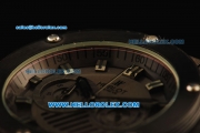 Hublot Big Bang Chronograph Miyota Quartz Movement PVD Case with Black Dial and Silvered Stick Markers