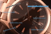 Omega Seamaster Asia 2813 Automatic Full Rose Gold Case with Black Dial-ETA Coating