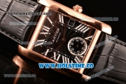 Cariter Tank MC Swiss ETA 2824 Automatic Rose Gold Case with Black Dial and White Roman Numeral Markers