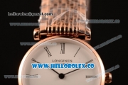 Longines La Grande Classique SWISS QUARTZ Rose Gold Case with White Dial Roman Numeral Markers and Rose Gold Bracelet