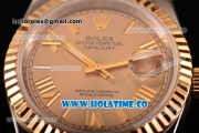 Rolex Datejust Asia Automatic Two Tone Case/Bracelet with Gold Dial and Roman Numral Markers