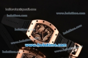 Richard Mille Tourbillon RM 057 Dragon Swiss ETA 2824 Automatic Rose Gold Case with Black Rubber Strap and Dragon Dial