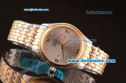 Omega De Ville Prestige Automatic Full Steel with Yellow Gold Bezel and Diamond Markers