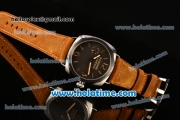 Panerai Radiomir 1940 PAM521 Clone P.3000 Manual Winding Steel Case with Stick/Arabic Numeral Markers and Brown Leather Strap