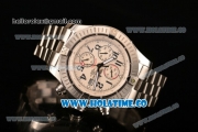 Breitling Super Avenger Ultimate Chrono Swiss Valjoux 7750 Automatic Silver Case with White Dial