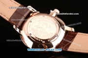 Ulysse Nardin Classico Miyota OS2035 Quartz Rose Gold Case with Stick Markers Brown Dial and Brown Leather Strap