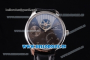 IWC Portuguese Tourbillon Asia ST25 Automatic Steel Case with Black Dial Arabic Numeral Markers and Black Leather Strap