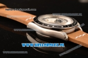 Rolex Daytona Vintage Chronograph OS20 Quartz Steel Case with White Dial and Brown Nylon Strap