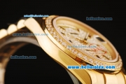 Rolex Day-Date II Automatic Movement Gold Case/Strap with Diamond Dial and Diamond Bezel