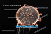 IWC Portofino Chrono Swiss Valjoux 7750 Automatic Rose Gold Case with Black Dial and Rose Gold Stick Markers