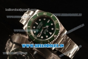 Rolex Submariner Clone Rolex 3135 Automatic Steel Case Green Dial With Dots Markers Steel Bracelet( AR)