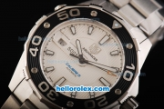 Tag Heuer Aquaracer 500 Calibre 5 Swiss ETA 2892 Automatic Movement Black Bezel with White Dial and White Stick Markers