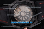 Linde Werdelin Spidolite II Tech Gold Swiss Valjoux 7750 Automatic Forge Carbon Case with Skeleton Dial Stick Markers and Black Leather Strap