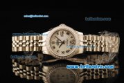 Rolex Datejust Automatic Movement Full Steel with Roman Numerals and Diamond Bezel-ETA Coating Case