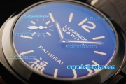 Panerai Luminor Marina PAM00366 Manual Winding Movement ETA Coating Case with Yellow Markers and Black Leather Strap