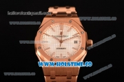 Audemars Piguet Royal Oak Clone AP Calibre 3120 Automatic Full Rose Gold with White Dial and Stick Markers (EF)