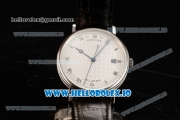 Breguet Classique Japanese Miyota 9015 Automatic Movement Steel White Dial and Roman Numeral Markers Leather Strap (FF)