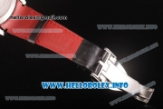 Scuderia Ferrari Chronograph Miyota OS20 Quartz Steel Case with Black Dial Leather Strap and Silver Arabic Numeral Markers