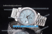 Rolex Day-Date II Swiss ETA 2836 Automatic Stainless Steel Case/Bracelet with Light Blue Dial and Stick Markers (BP)