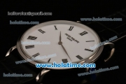 Patek Philippe Calatrava Miyota OS2035 Quartz Steel Case with Roman Numeral Markers and White Dial