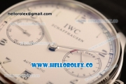 IWC Portuguese Automatic Clone IWC 52010 Automatic Steel Bezel Steel Case with White Dial and Black Leather Strap - (AAAF)