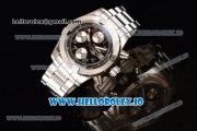 Breitling Super Avenger II 7705 Automatic Steel Case with Black Dial Arabic Numeral Markers and Steel Bracelet (GF)