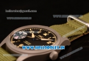 IWC Pilot's Watch Mark XVIII Miyota 9015 Automatic Steel Case Black Dial With Arabic Numeral Markers Brown Nylon Strap