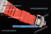 Richard Mille RM053 Asia Automatic Steel Case with Skeleton Dial and Red Rubber Strap