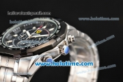 Ferrari Rattrapante Chrono Miyota OS20 Quartz Steel Case with PVD Bezel Black Dial and Stick Markers