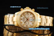 Rolex Daytona Oyster Perpetual Automatic Full Gold with Diamond Bezel,White Dial and Diamond Marking