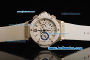 Hublot Big Bang Chronograph Swiss Valjoux 7750 Automatic Movement Steel Case with White Dial and White Bezel