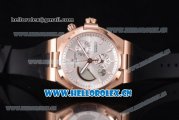 Vacheron Constantin Overseas Dual Time Asia ST30 Automatic Rose Gold Case with Silver Dial Stick Markers and Black Rubber Strap