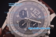 Breitling Chronospace Chronograph Swiss Valjoux 7750 Automatic Steel Case with Grey Dial and Brown Leather Strap