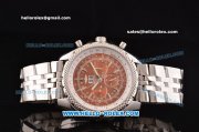 Breitling Bentley 6.75 Big Date Swiss Automatic Movement Stainless Steel Case with Stainless Steel Strap and Brown Dial