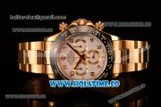 Rolex Daytona Chrono Swiss Valjoux 7750 Automatic Yellow Gold Case/Bracelet with Ceramic Bezel White Dial and Arabic Numeral Markers (BP)