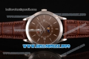 Patek Philippe Grand Complications Perpetual Calendar Miyota Quartz Steel Case with Brown Dial and Silver Stick Markers