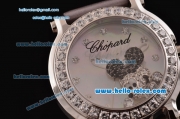 Chopard Happy Sport - Mickey Swiss Quartz Stainless Steel Case Diamond Bezel with Grey Leather Strap and White MOP Dial