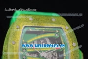 Richard Mille RM 59-01 Miyota 9015 Automatic Carbon Nanotubes Case with Skeleton Dial Green Inner Bezel and Green Rubber Strap