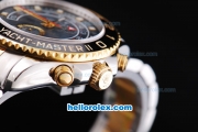 Rolex Yacht-Master II Oyster Perpetual Swiss ETA 2813 Automatic Two Tone ETA Case with Black Bezel and Black MOP Dial